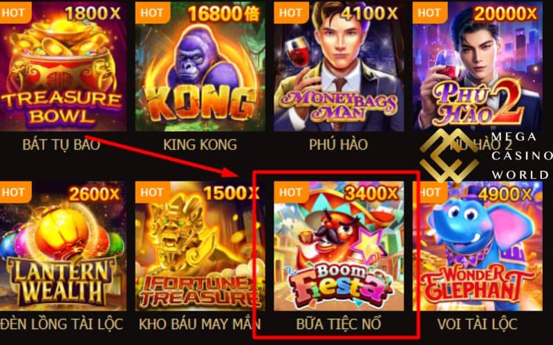 Chọn tựa game Bữa Tựa Nổ để chơi